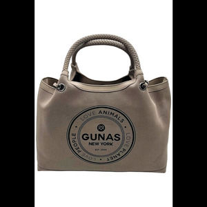 Gunas New York Canvas Double Handle Tote w/ Pouch Ruth Latte